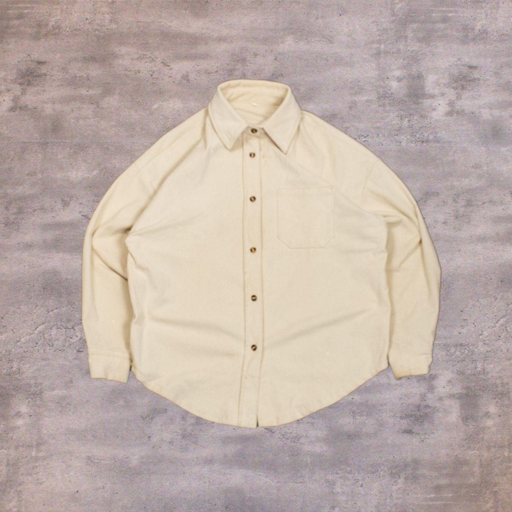 Corduroy Cream Rayon Blend Y2K Preppy Old Money Quite Luxury Button Up Shirt
